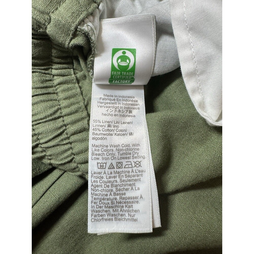 J CREW Casual Linen Blend Pants Size 14 GREEN OLIVE - Picture 5 of 8
